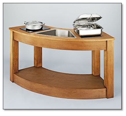 Curved hardwood induction tables