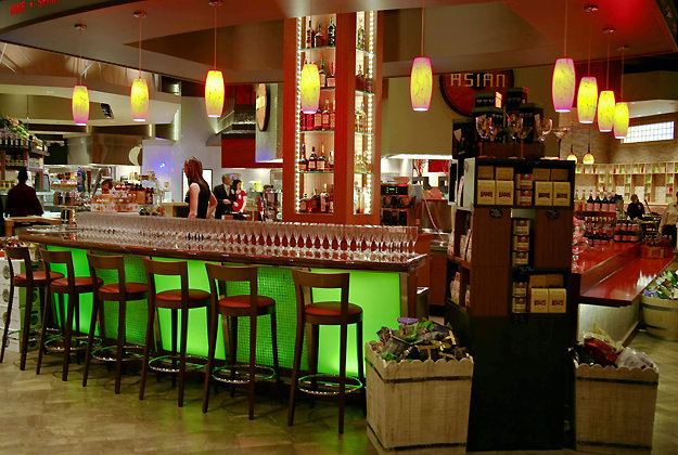 Illuminated Bar with Cognac Tower