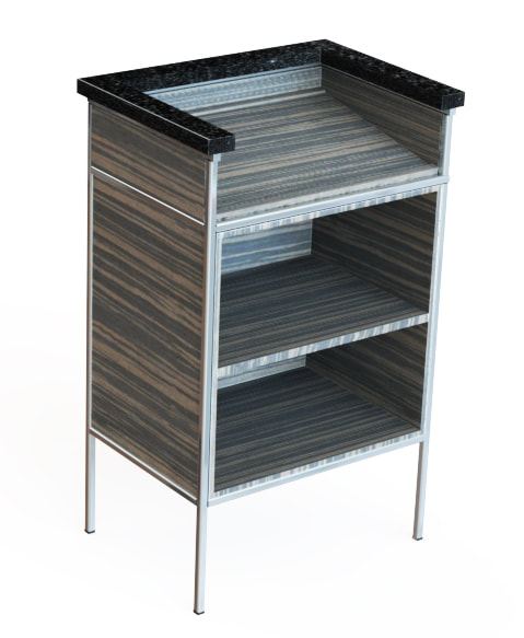 Hostess station, stainless frame