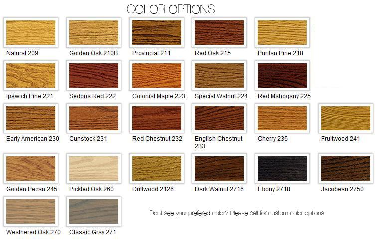 Wood finish color options